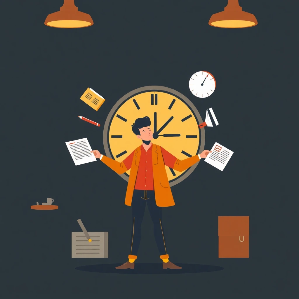 Freelancer managing time and tasks