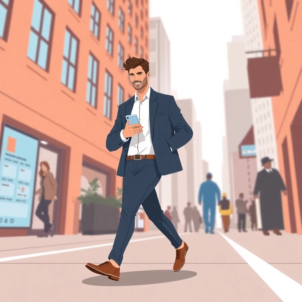 Urban professional reviewing job offers