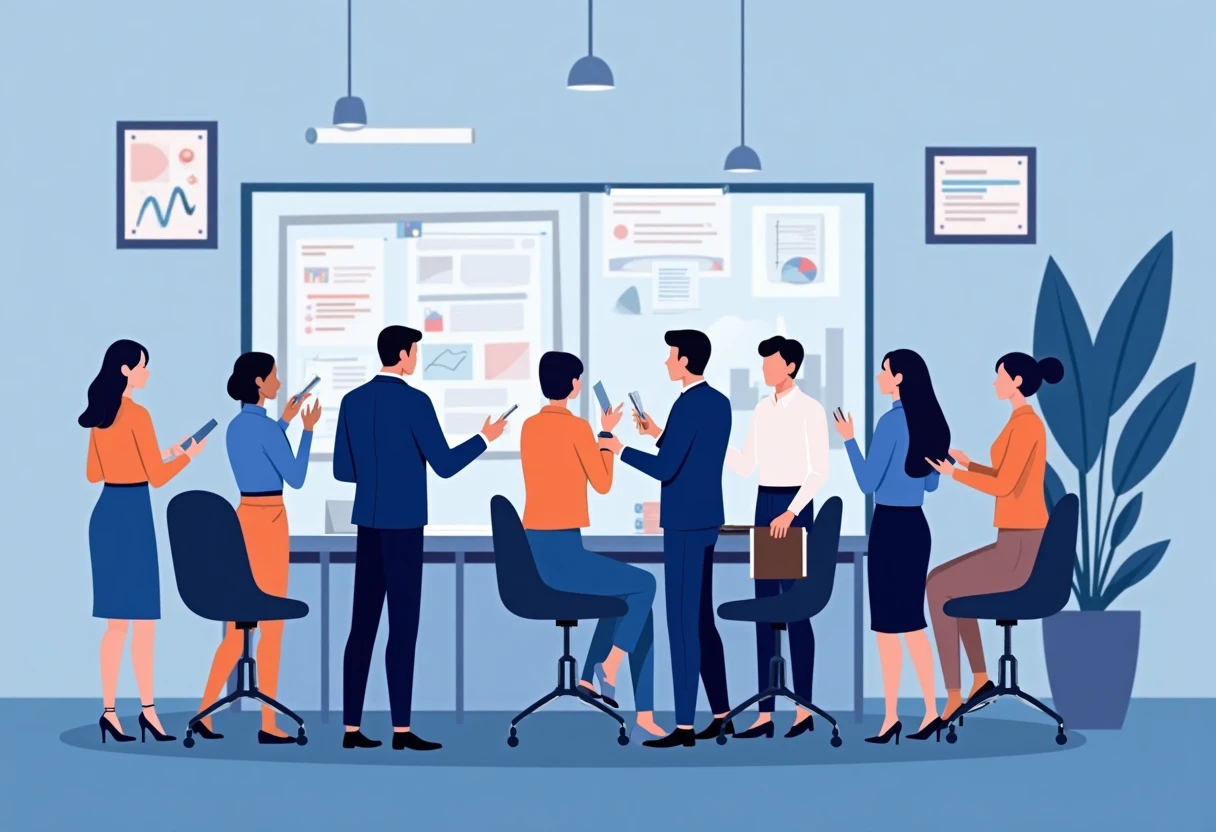 Top management roles in a modern office