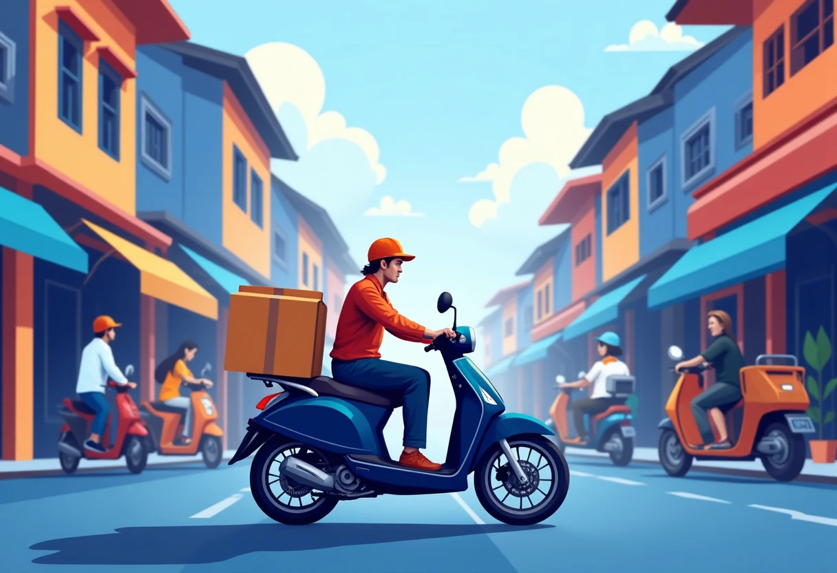 Delivery work in Indonesia