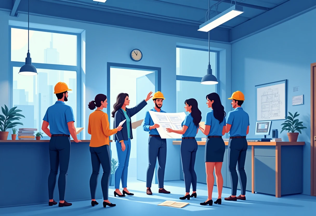 Manufacturing engineering team in action